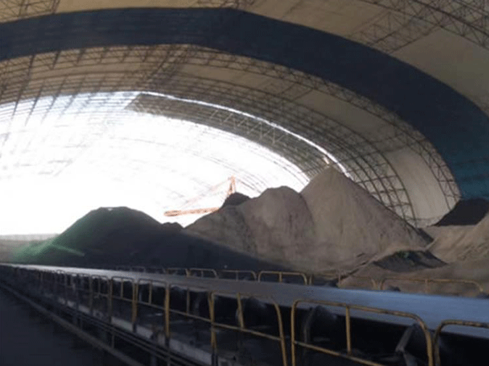 河东煤棚料仓网架